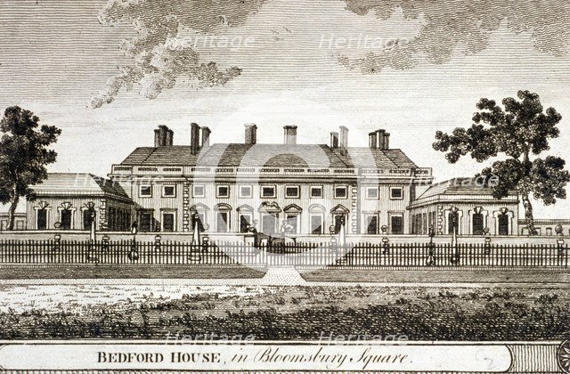 Bedford House, Bloomsbury Square, Holborn, London, c1820. Artist: Anon