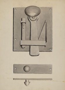 Combination Latch/Lock, c. 1936. Creator: James M. Lawson.
