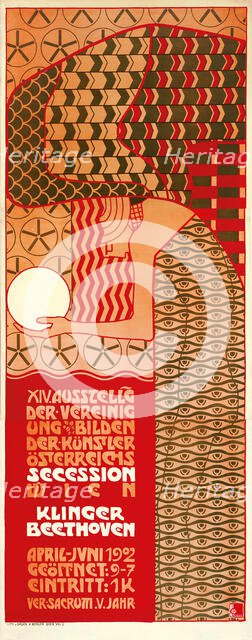 Poster for the XIV exhibition of the Vienna Secession, 1902. Creator: Roller, Alfred (1864-1935).