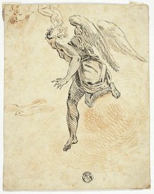 Flying Angel with Sketches of Dove and Putto's Head, n.d. Creator: Unknown.