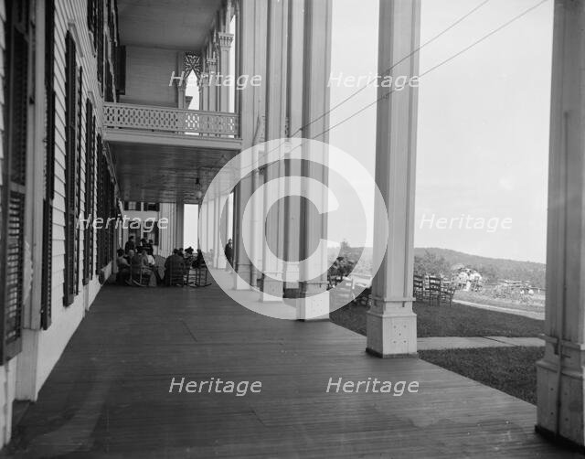 The Piazza, Hotel Kaaterskill, Catskill Mountains, N.Y., between 1900 and 1905. Creator: William H. Jackson.