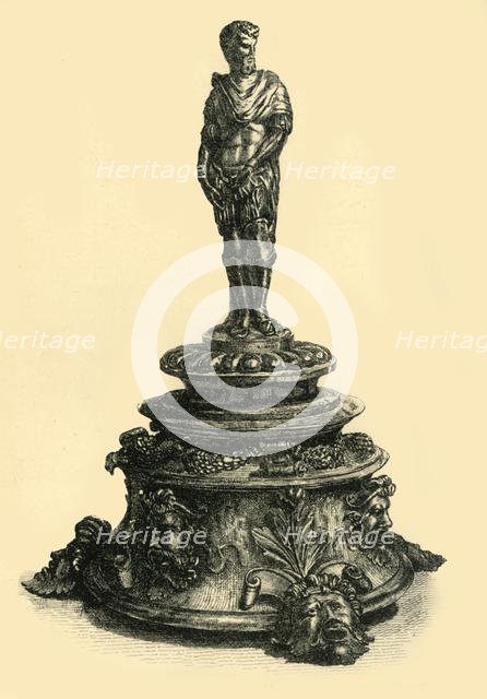 Bronze inkstand with figurine of a Roman emperor, mid 16th century, (1881).  Creator: W. W. McCarty.