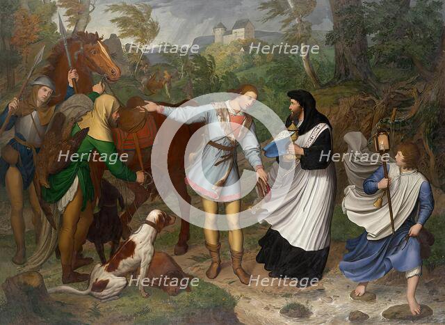 Rudolf von Habsburg and the priest, 1828. Creator: Ludwig Ferdinand Schnorr von Carolsfeld.