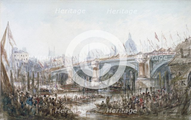 Opening of Blackfriars Bridge, London, 1869. Artist: George Chambers