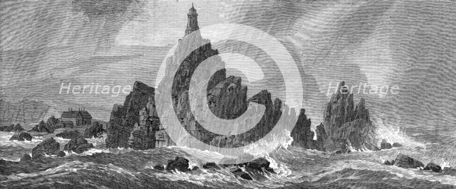 New lighthouse, Corbiere Rocks, Jersey, 1874. Creator: Unknown.