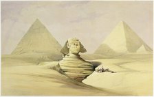'The Great Sphinx and the Pyramids of Giza', Egypt, c1845. Artist: David Roberts
