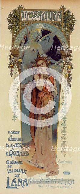 Poster for the opera Messaline by Isidore de Lara, 1899. Creator: Lorant-Heilbronn, Vincent (1874-1912).