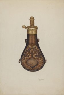 Powder Flask, c. 1939. Creator: Claude Marshall.