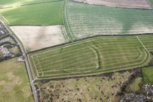 Woodbury Iron Age univallate hillfort crop mark, Salisbury, Wiltshire, 2016. Creator: Damian Grady.
