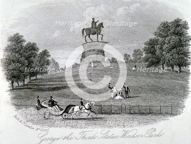 Equestrian statue of King George III, Snow Hill, Windsor Great Park, Berkshire, c1861. Artist: Anon