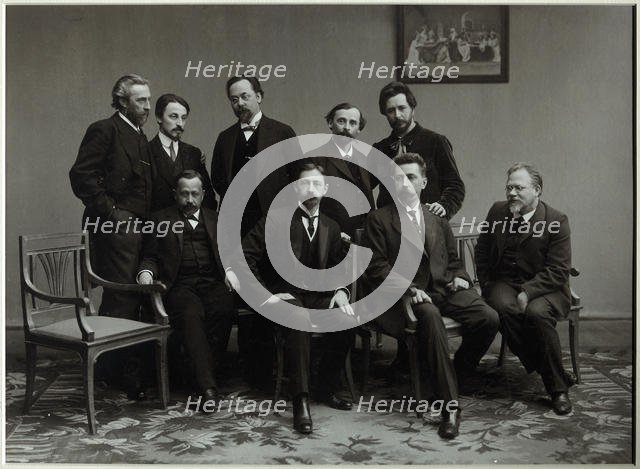 Members of the Literary Group Sreda (Wednesday), 1910. Artist: Anonymous  