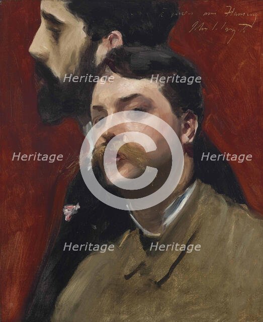 François Flameng and Paul Helleu, c1880. Creator: Sargent, John Singer (1856-1925).