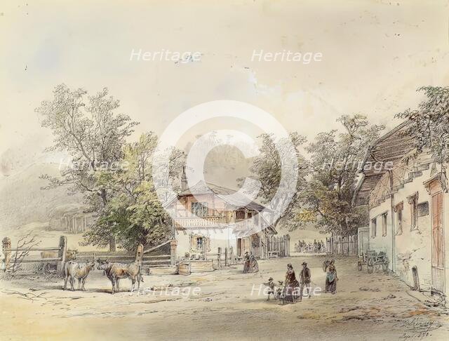 Dairy near Vienna, 1870. Creator: Ludwig Czerny.