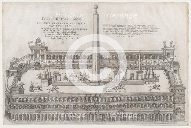 Speculum Romanae Magnificentiae: Circus Flaminius, 1553., 1553. Creator: Nicolas Beatrizet.
