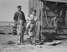 The Schroeder family on their new farm, Dead Ox Flat, Malheur County, Oregon, 1939. Creator: Dorothea Lange.
