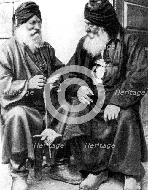 Turkish Cypriot men spinning, 1936. Artist: Unknown