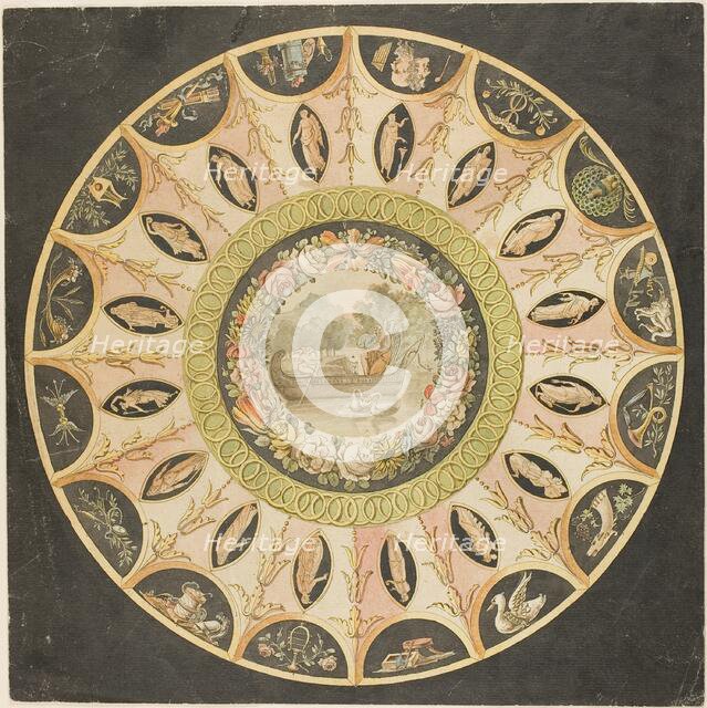 Design for a Circular Ceiling Decoration, n.d. Creators: Unknown, Pierre Francois Leonard Fontaine, Charles Percier.