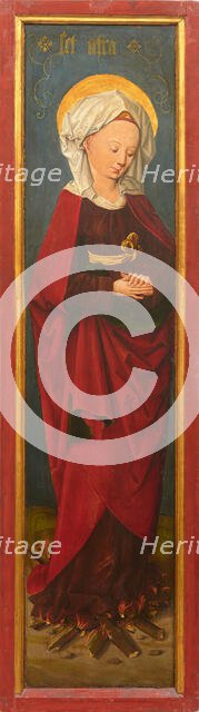 Wing of a triptych: Saint Afra at the stake, c. 1497. Creator: Master of Augsburg (active ca 1497).