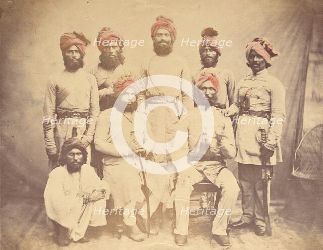 Eight Indian Military Officers, 1858-1869. Creator: Unknown.
