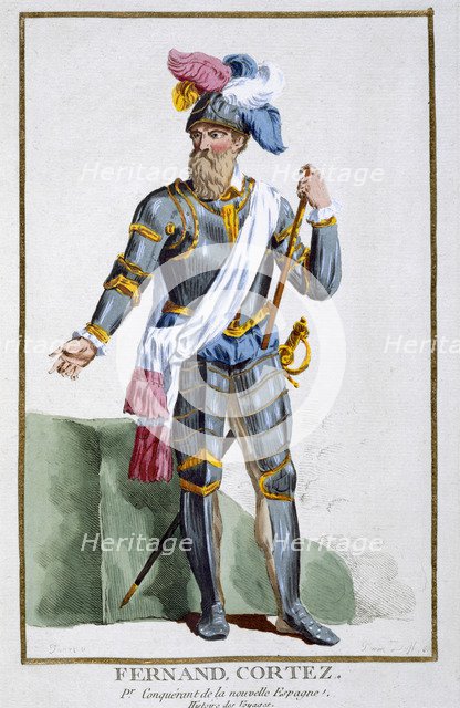 Hernan Cortes, Spanish conquistador, (1780). Artist: Pierre Duflos