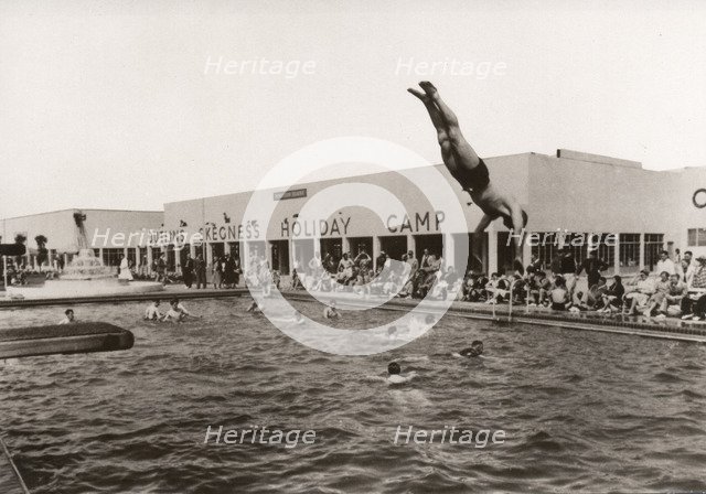 Open air swimming pool at Butlins, Skegness, Lincolnshire, 1936. Artist: Unknown