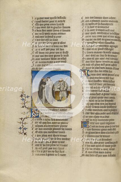 The Personifications of False Pretence and Abstinence before Resistance, about 1405. Creator: Unknown.