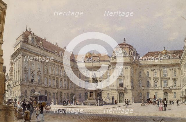 Facade of the National Library, Vienna, 1840-1849. Creator: Rudolf von Alt.