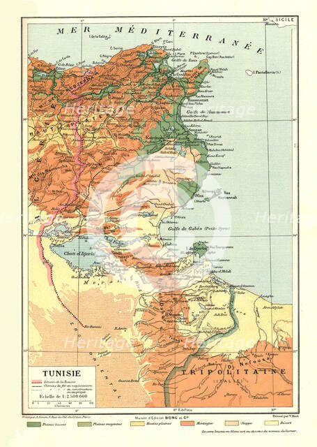 ''Relief Map of Tunisie', 1914. Creator: Unknown.