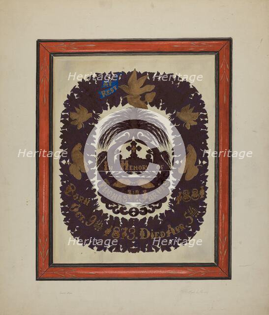 Framed Paper Cutting, c. 1938. Creator: Clyde L. Cheney.