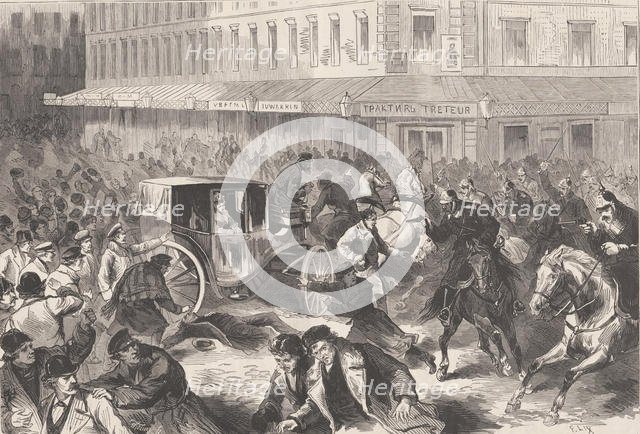 Vera Zasulich shoots on January 24, 1878 on the governor of Petersburg General Trepov, 1878.  Creator: Lix, Frédéric-Théodore (1830-1897).