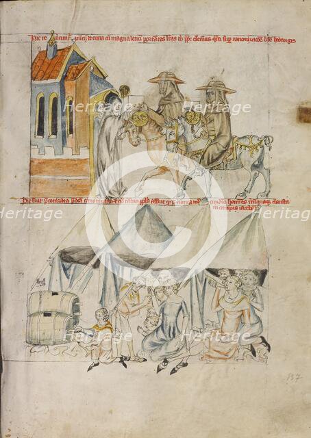 Papal Messengers Bringing Documents Concerning Saint Hedwig's Canonization from Clement IV, 1353. Creator: Unknown.