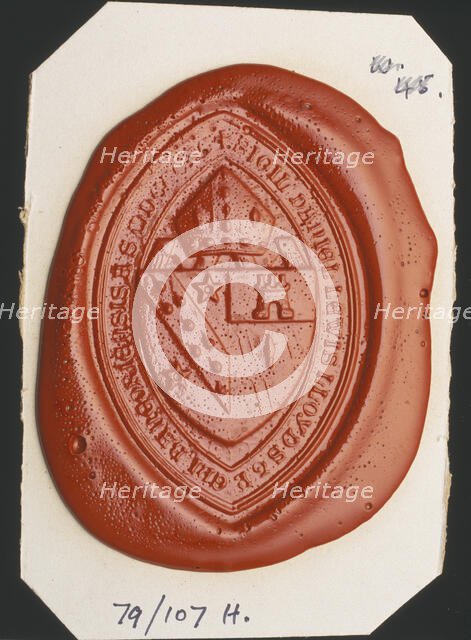 Seal impression: Bishop Lloyd of Bangor, 
1890-1899	. Creator: Unknown.