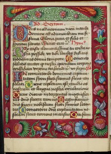 Decorated Text Page; Book of Hours, early 16th century. Creator: Unknown.