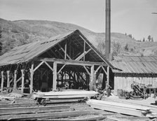 Close-up of the sawmill, Ola self-help sawmill co-op, Gem County, Idaho, 1939. Creator: Dorothea Lange.