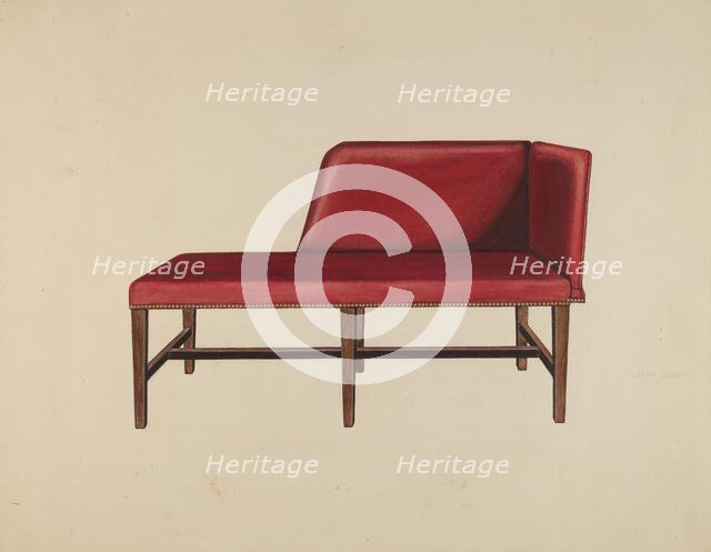 Settee or Chaise Lounge, c. 1939. Creator: Lillian Causey.