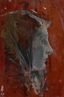 Study of Female Head from Profile, 1880-1900. Creator: Ladislav Mednyanszky.