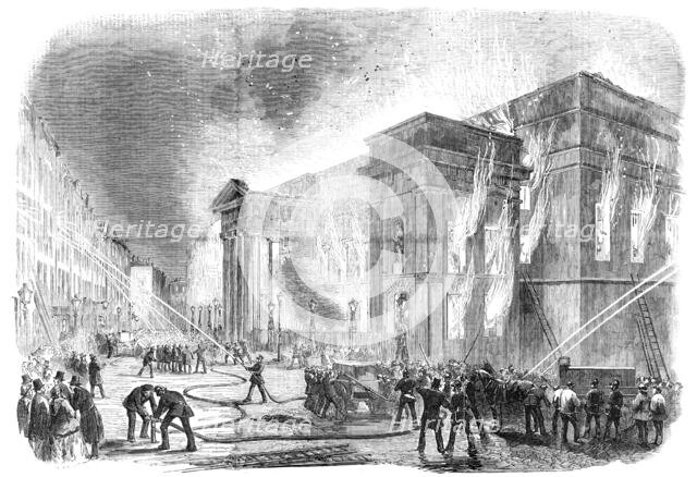 Burning of Covent-Garden Theatre, 1856.  Creator: Unknown.