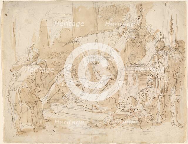 The Sacrifice of Iphigenia (recto) / Study of a Male Nude (verso), c. 1726. Creator: Giovanni Battista Tiepolo.