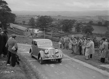 Rover 4-door saloon of FD Cooper competing in the South Wales Auto Club Welsh Rally, 1937 Artist: Bill Brunell.
