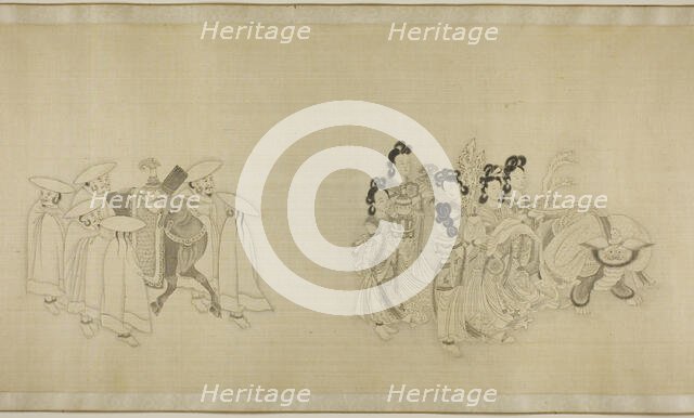 Barbarian Envoys Presenting Tribute, Qing dynasty (1644-1911), c. 1850/1900. Creator: Unknown.