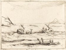 Dolphins and Crocodile. Creator: Jacques Callot.