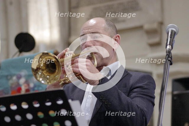 Chris Coull, Alex Bondono’s Horace Silver Sextet, Jazz at St Andrews Church, Hove, July 2022. Creator: Brian O'Connor.