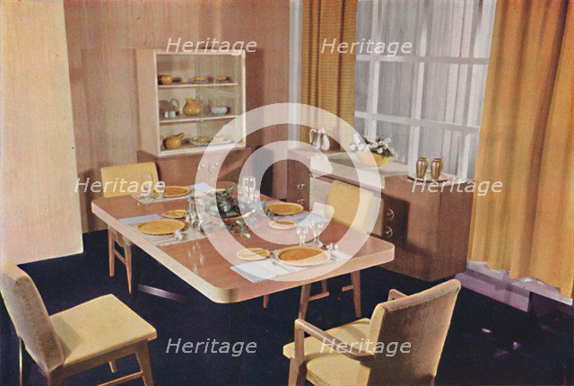 'Dining-room group in bird's eye maple', 1942.  Artist: Unknown.