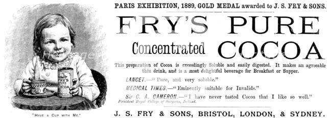 Advertisement for Fry's Pure Concentrated Cocoa, 1890. Creator: Unknown.