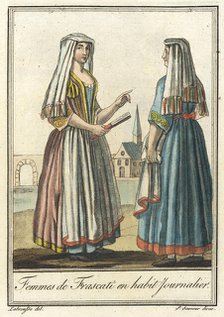 Costumes de Différents Pays, 'Femmes de Frascati en Habit Journalier', c1797. Creators: Jacques Grasset de Saint-Sauveur, LF Labrousse.