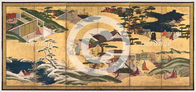 Scenes from the Tale of Genji, late 1700s. Creator: Tosa School (Japanese).