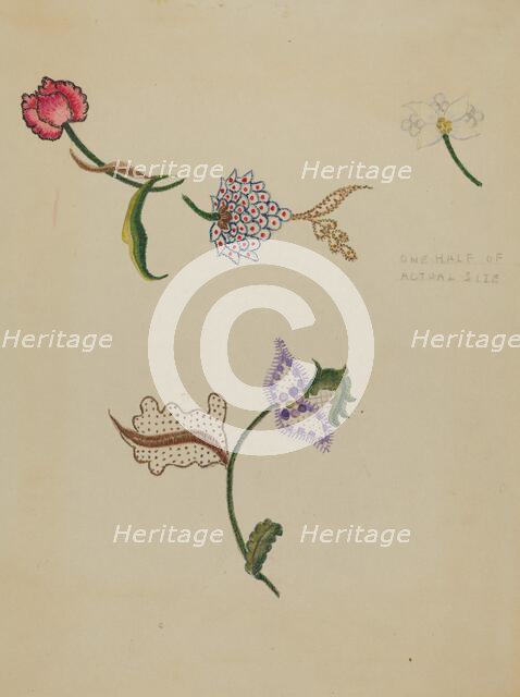 Crewel Embroidery, c. 1936. Creator: Fanchon Larzelere.