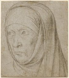 Head of an Old Woman, c. 1500. Creator: Hans Holbein (German, c. 1465-1524).
