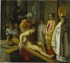 The Frankfurt Altarpiece of the Exaltation of the True Cross: The Testing..., 1603-1605. Creator: Adam Elsheimer