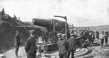 Japanese howitzer battery before Port Arthur, Russo-Japanese War, 1904-5. Artist: Unknown